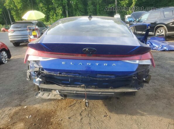 5NPLM4AGXMH017580 2021 HYUNDAI ELANTRA Blue უკანა ხედი