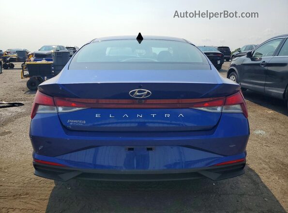 5NPLM4AGXMH044150 2021 HYUNDAI ELANTRA Blue უკანა ხედი
