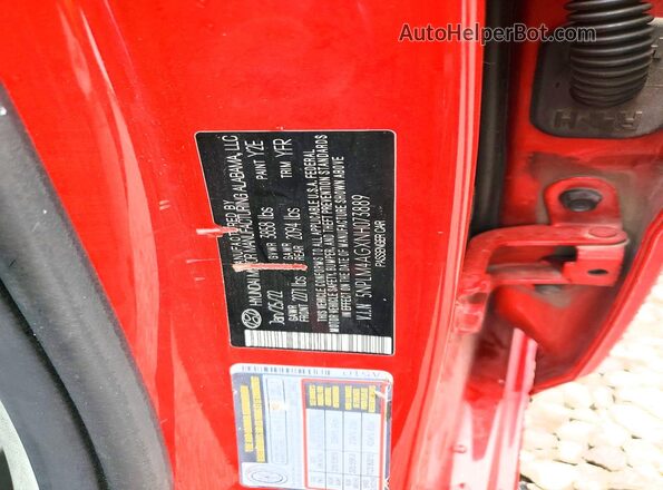 5NPLM4AGXNH073889 2022 HYUNDAI ELANTRA Red Vista del compartimento del motor