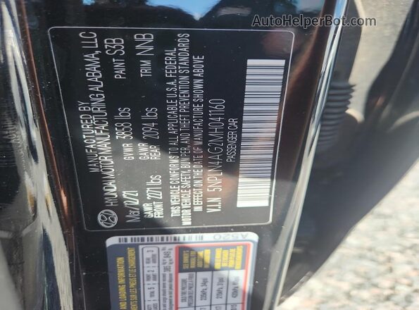 5NPLN4AG2MH041160 2021 HYUNDAI ELANTRA Black Вид підкапотного простору