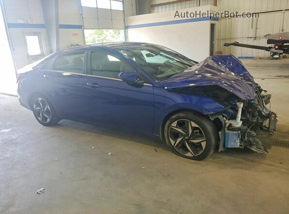 5NPLN4AG2NH057991 2022 HYUNDAI ELANTRA Blue Przód prawy