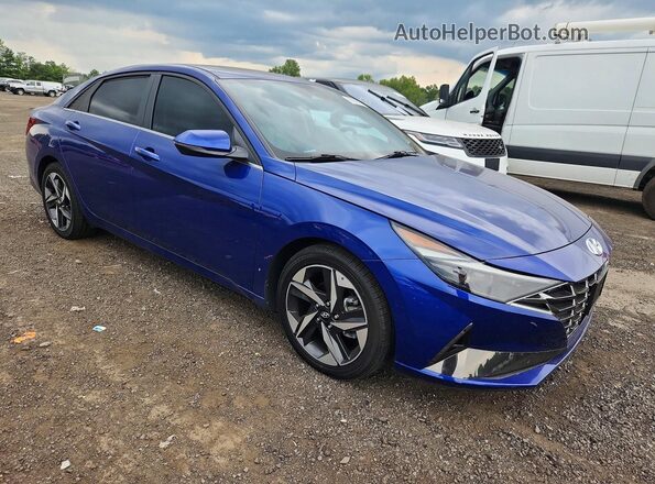 5NPLP4AG1MH025462 2021 HYUNDAI ELANTRA Blue Przód prawy