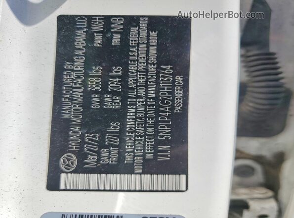 5NPLP4AG2PH113764 2023 HYUNDAI ELANTRA White Շարժիչի բաժամունքի տեսք