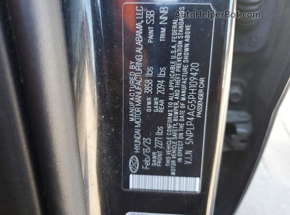 5NPLP4AG5PH109420 2023 HYUNDAI ELANTRA Черный Вид наклейки с VIN-кодом