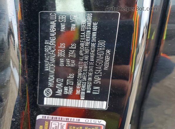5NPLS4AG0NH078380 2022 HYUNDAI ELANTRA Black Engine compartment view