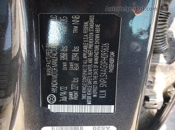 5NPLS4AG0PH093626 2023 HYUNDAI ELANTRA Charcoal Widok komory silnika