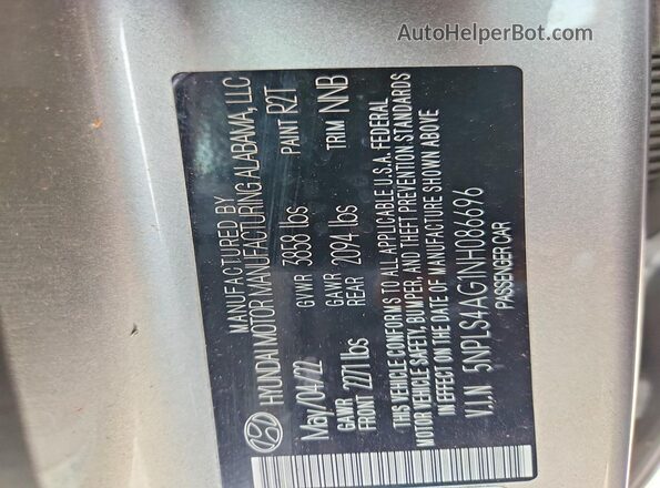 5NPLS4AG1NH086696 2022 HYUNDAI ELANTRA Silver Widok komory silnika