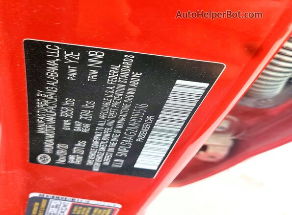 5NPLS4AG2MH010516 2021 HYUNDAI ELANTRA Red Vista del compartimento del motor