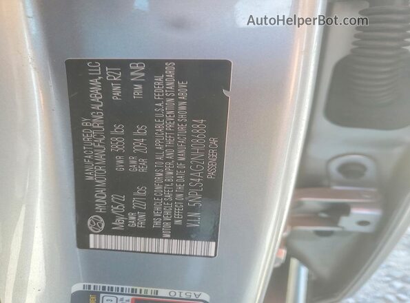 5NPLS4AG2NH086884 2022 HYUNDAI ELANTRA Silver Engine compartment view