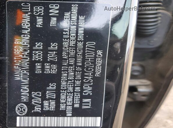 5NPLS4AG2PH107770 2023 HYUNDAI ELANTRA Black Widok komory silnika