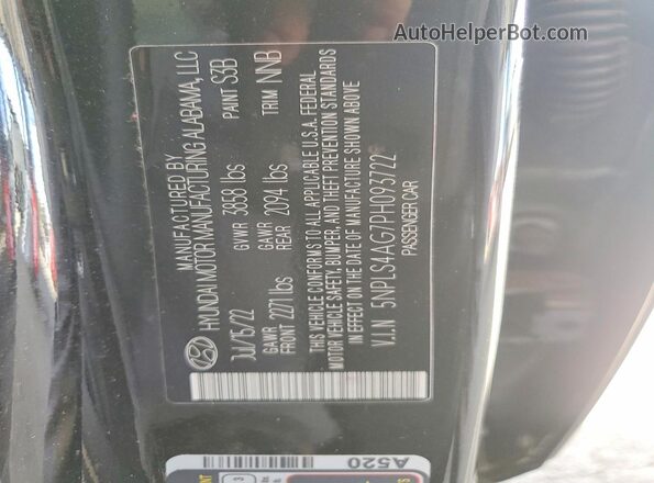 5NPLS4AG7PH093722 2023 HYUNDAI ELANTRA Black Engine compartment view