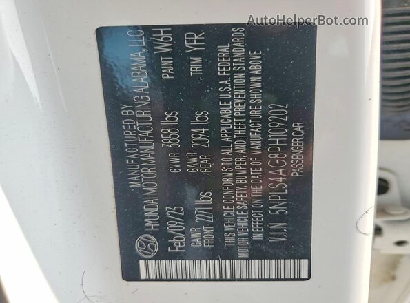 5NPLS4AG8PH109202 2023 HYUNDAI ELANTRA White Widok komory silnika