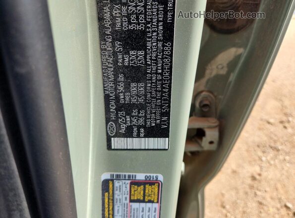 5NTJA4AE0RH087886 2024 HYUNDAI SANTA Green VIN sticker view