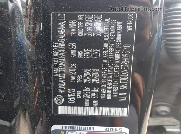 5NTJBDAE3RH095140 2024 HYUNDAI SANTA Черный Вид наклейки с VIN-кодом