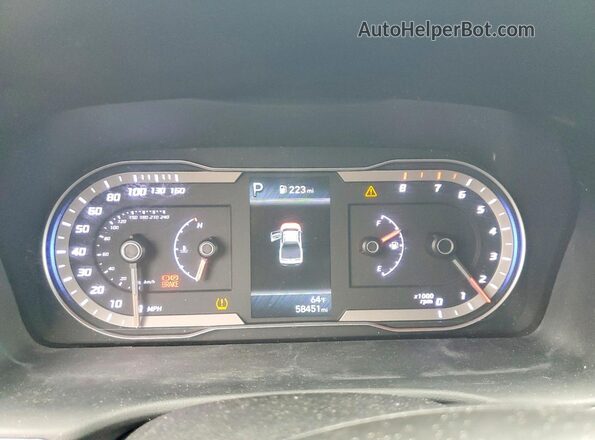 5NTJBDAE8NH007242 2022 HYUNDAI SANTA Blue Вид щитка приладів