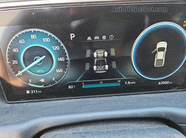 5NTJCDAE3NH032398 2022 HYUNDAI SANTA Gray Vista del cuadro de instrumentos