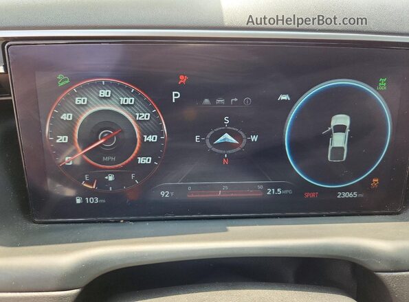 5NTJCDAE7RH099091 2024 HYUNDAI SANTA White ხელსაწყოთა პანელის ხედი