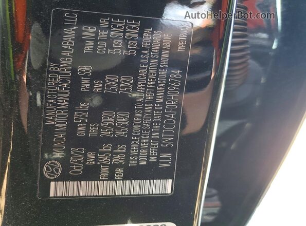 5NTJCDAF0RH096784 2024 HYUNDAI SANTA Black Вид підкапотного простору