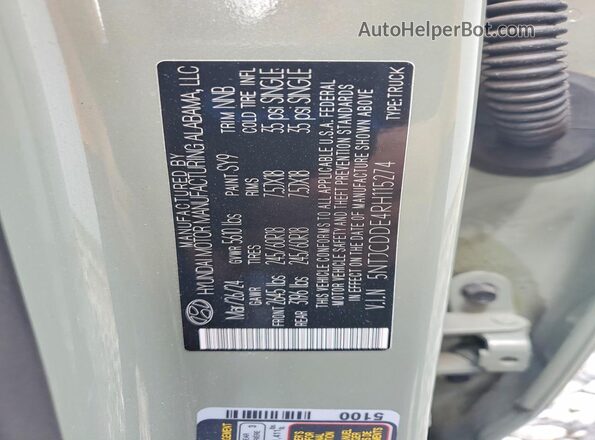 5NTJCDDE4RH115274 2024 HYUNDAI SANTA Green Engine compartment view