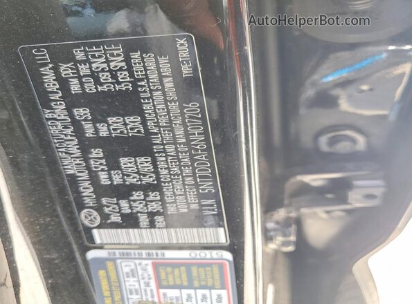 5NTJDDAF6NH017206 2022 HYUNDAI SANTA Black Вид підкапотного простору