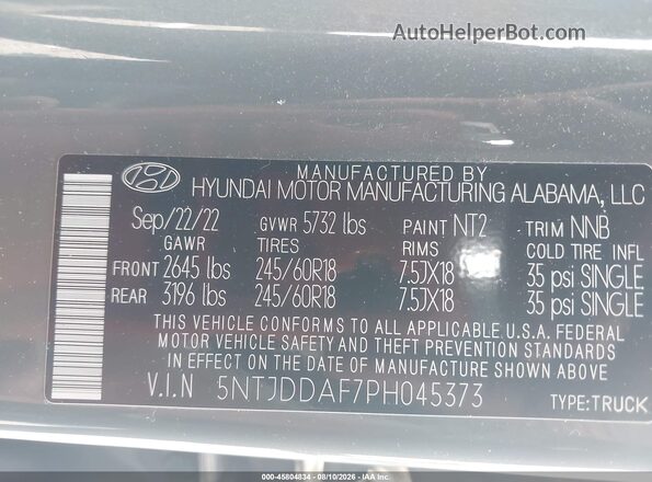 5NTJDDAF7PH045373 2023 HYUNDAI SANTA CRUZ Gray Vista del compartimento del motor