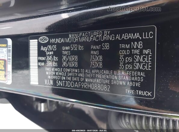 5NTJDDAF9RH088082 2024 HYUNDAI SANTA CRUZ Black Вид підкапотного простору
