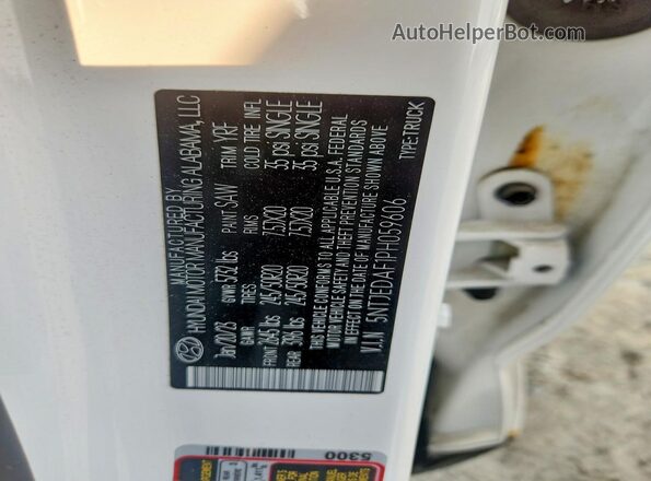 5NTJEDAF1PH059606 2023 HYUNDAI SANTA White Vista del compartimento del motor