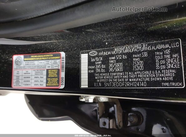 5NTJEDDF2RH124140 2024 HYUNDAI SANTA CRUZ Black Vista del compartimento del motor