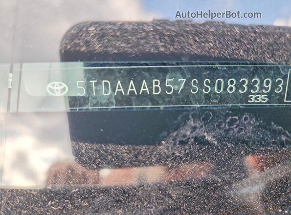 5TDAAAB57SS083393 2025 TOYOTA GRAND Black Vista de la etiqueta del VIN