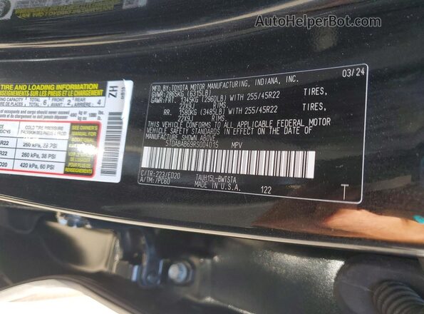 5TDABAB69RS004015 2024 LEXUS TX Black Вид наклейки з VIN-кодом
