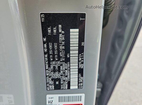 5TDABAB69TS018844 2026 LEXUS TX Gray Widok naklejki z numerem VIN