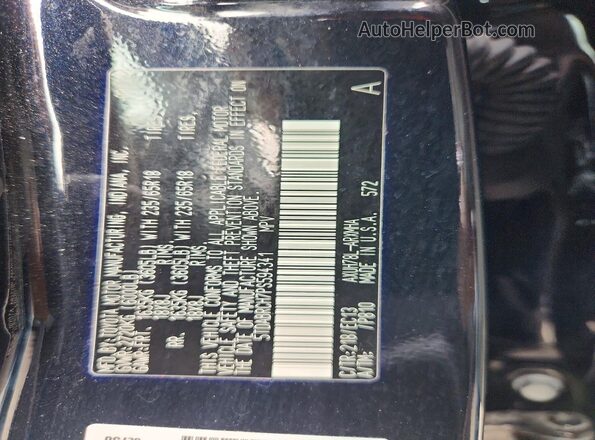 5TDABRCH7PS594341 2023 TOYOTA HIGHLANDER Black VIN sticker view