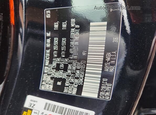 5TDACAB58TS105753 2026 TOYOTA GRAND Black VIN კოდის სტიკერის ხედი