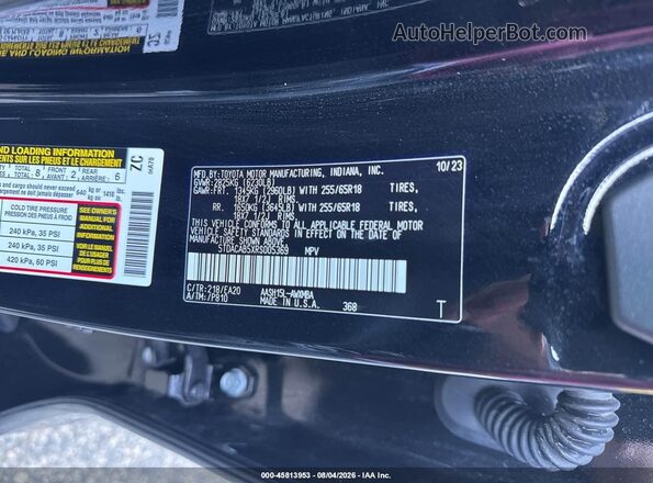 5TDACAB5XRS005369 2024 TOYOTA GRAND HIGHLANDER Black Вид підкапотного простору