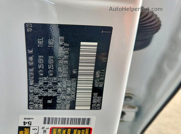 5TDACAB5XRS006019 2024 TOYOTA GRAND White VIN კოდის სტიკერის ხედი