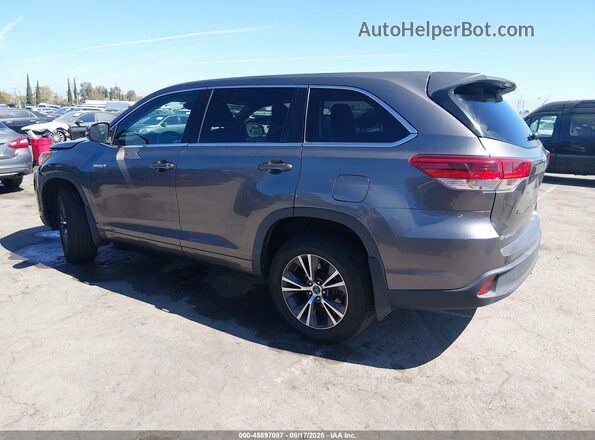 5TDBGRFH1HS022541 2017 TOYOTA HIGHLANDER HYBRID Gray Rear left