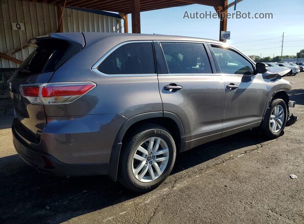 5TDBKRFH0GS296259 2016 TOYOTA HIGHLANDER Gray Rear right