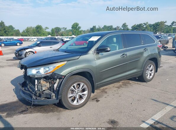 5TDBKRFH0GS325436 2016 TOYOTA HIGHLANDER Green Առջևի ձախ երեք քառորդ տեսարան