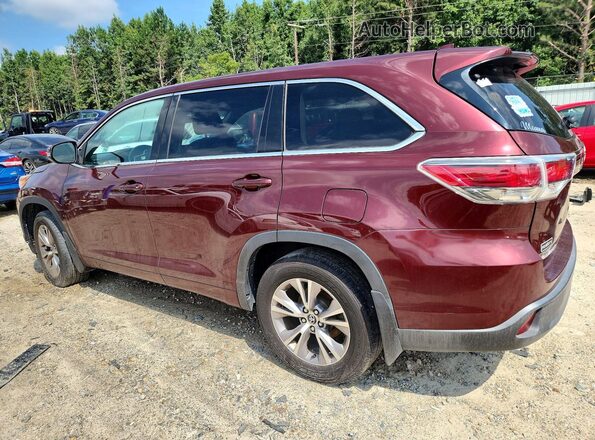 5TDBKRFH3GS235374 2016 TOYOTA HIGHLANDER Темно-бордовый Задняя левая четверть