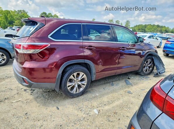 5TDBKRFH3GS235374 2016 TOYOTA HIGHLANDER Темно-бордовый Задняя правая четверть