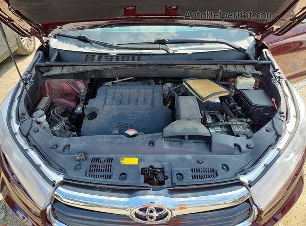 5TDBKRFH3GS235374 2016 TOYOTA HIGHLANDER Темно-бордовый Вид подкапотного пространства