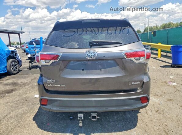 5TDBKRFH3GS340402 2016 TOYOTA HIGHLANDER Gray Widok z tyłu