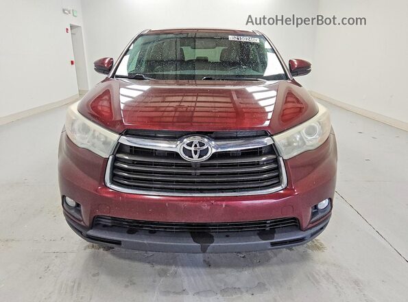5TDBKRFH7GS264716 2016 TOYOTA HIGHLANDER Burgundy Вид спереду