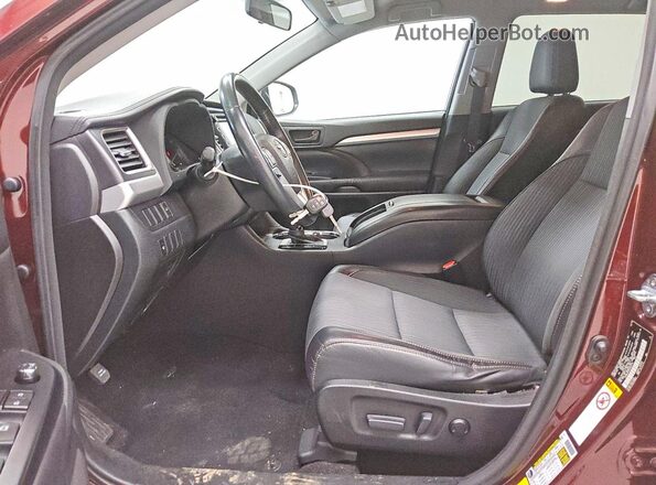5TDBKRFH7GS264716 2016 TOYOTA HIGHLANDER Burgundy Вид салону спереду