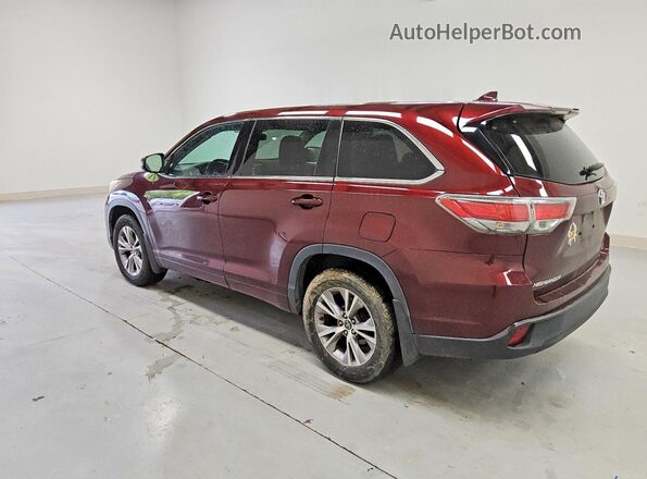 5TDBKRFH7GS264716 2016 TOYOTA HIGHLANDER Burgundy Задня ліва чверть