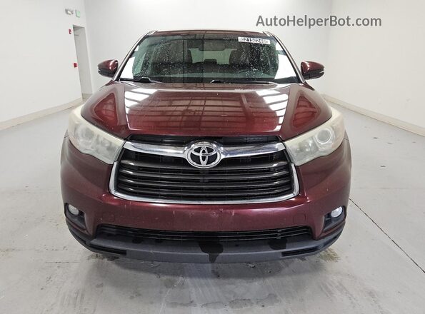 5TDBKRFH7GS264716 2016 TOYOTA HIGHLANDER Burgundy 