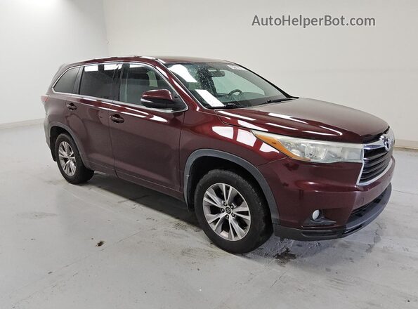 5TDBKRFH7GS264716 2016 TOYOTA HIGHLANDER Burgundy Панорамний вид салону 360°