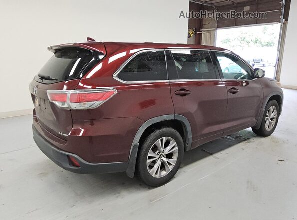 5TDBKRFH7GS264716 2016 TOYOTA HIGHLANDER Burgundy 