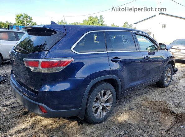 5TDBKRFH7GS314207 2016 TOYOTA HIGHLANDER Blue Trasero derecho