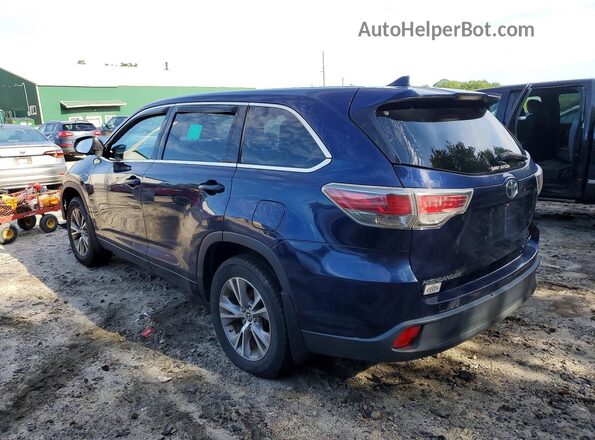 5TDBKRFH7GS314207 2016 TOYOTA HIGHLANDER Blue Trasero izquierdo